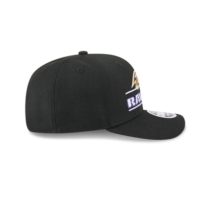 This is a Baltimore Ravens NFL Sated Black 9SEVENTY Stretch Snap Adjustable Cap 6