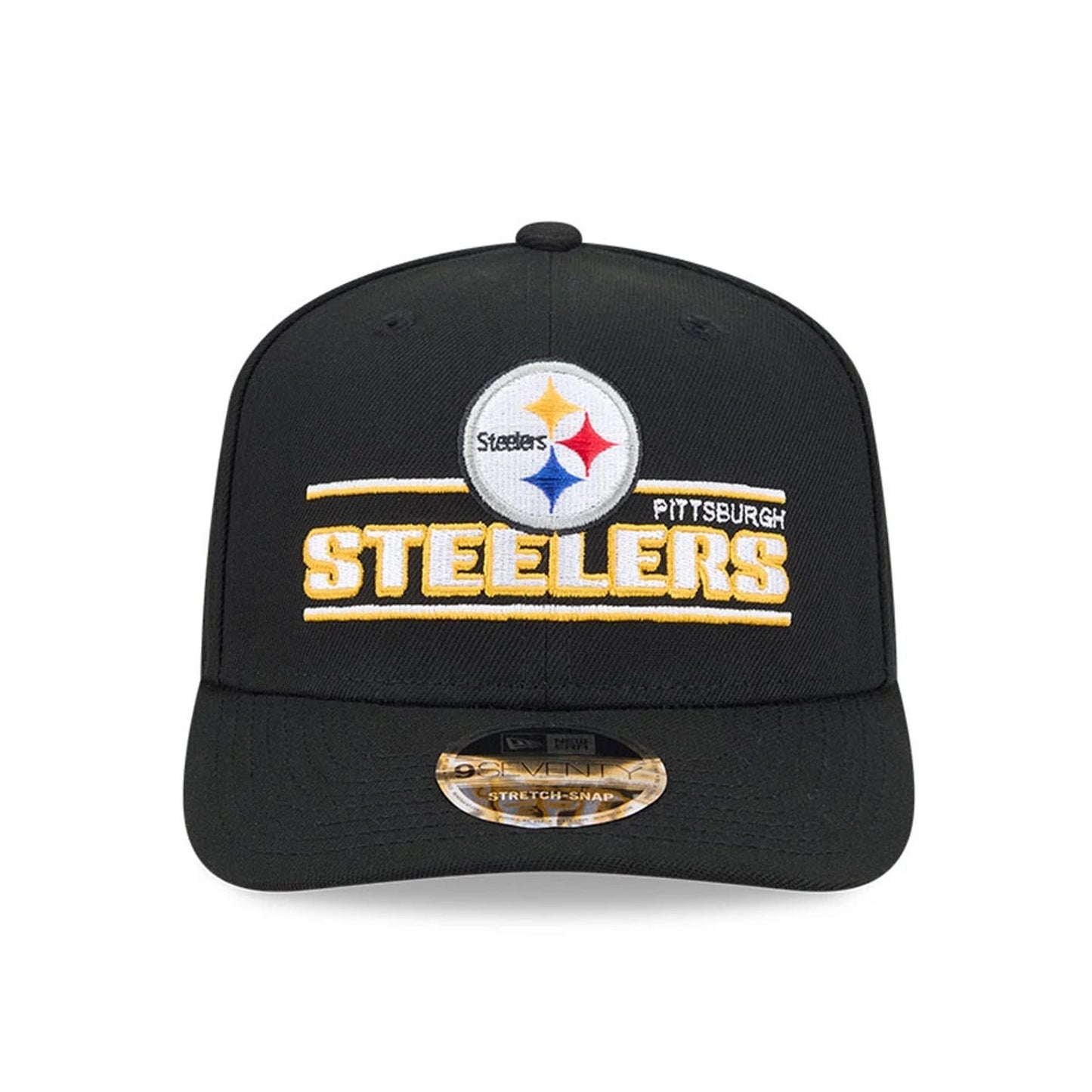 This is a Pittsburgh Steelers NFL Sated Black 9SEVENTY Stretch Snap Adjustable Cap 3