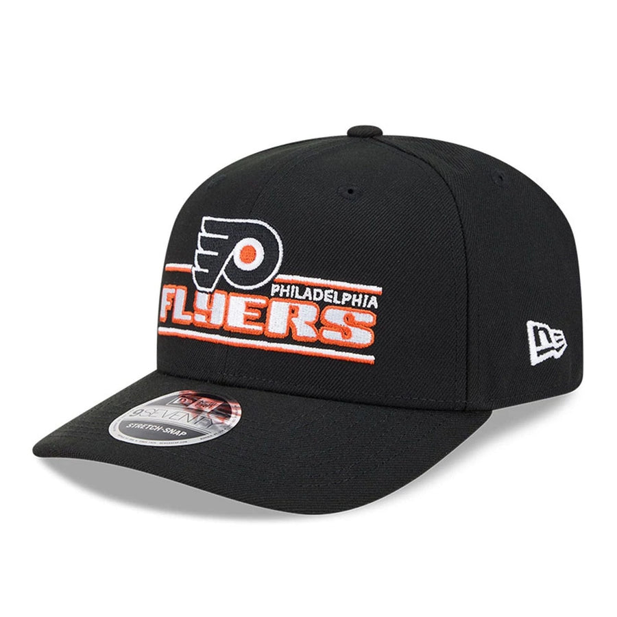 This is a Philadelphia Flyers NHL Stated Black 9SEVENTY Stretch Snap Adjustable Cap 1