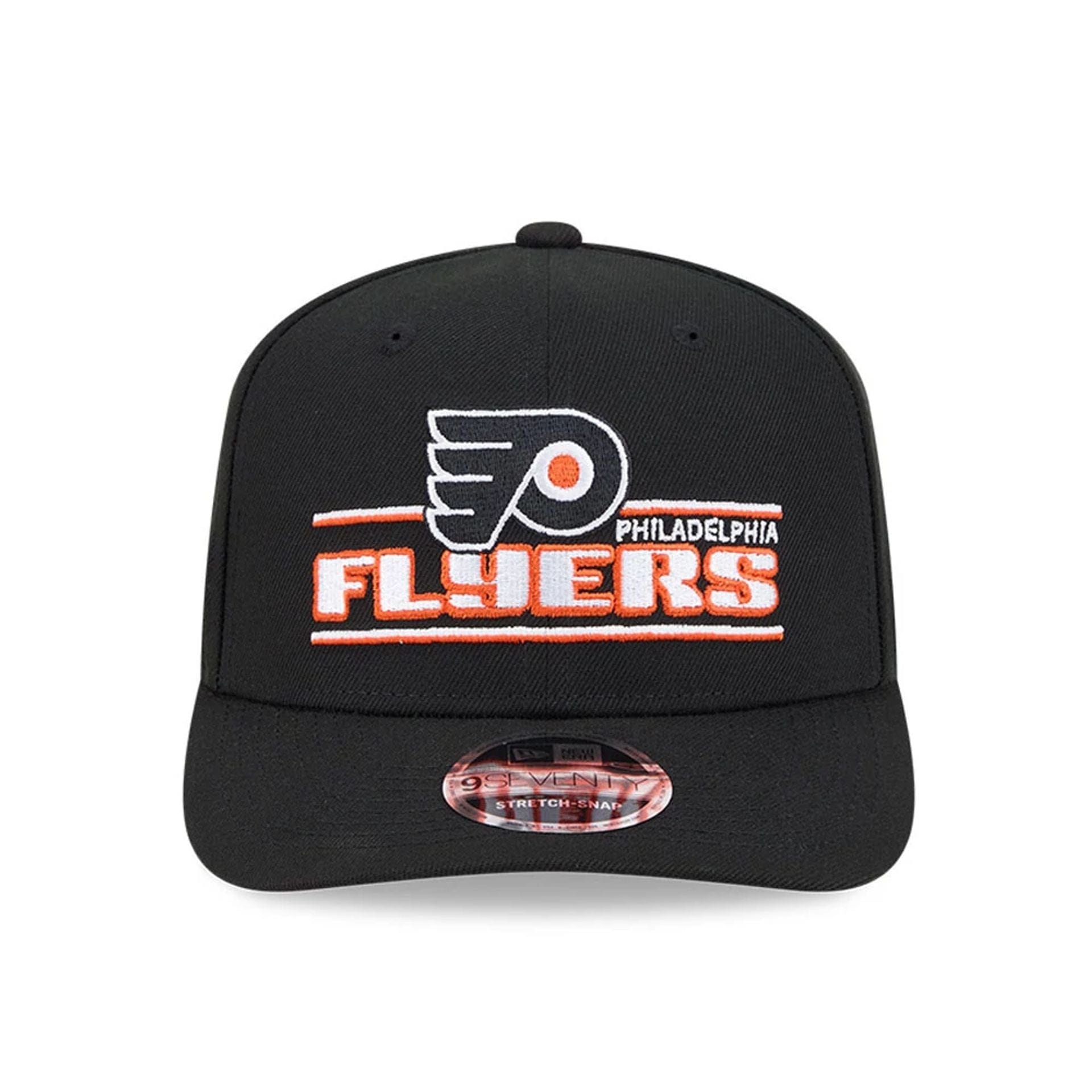 This is a Philadelphia Flyers NHL Stated Black 9SEVENTY Stretch Snap Adjustable Cap 3