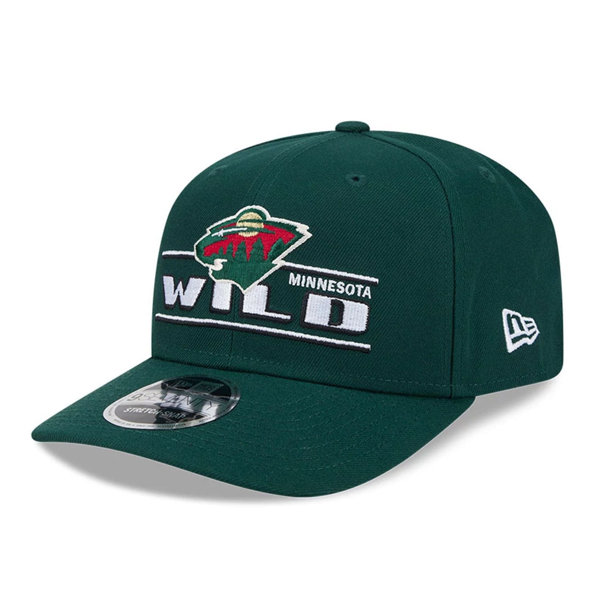 This is a Minnesota Wild NHL Stated Dark Green 9SEVENTY Stretch Snap Adjustable Cap 1