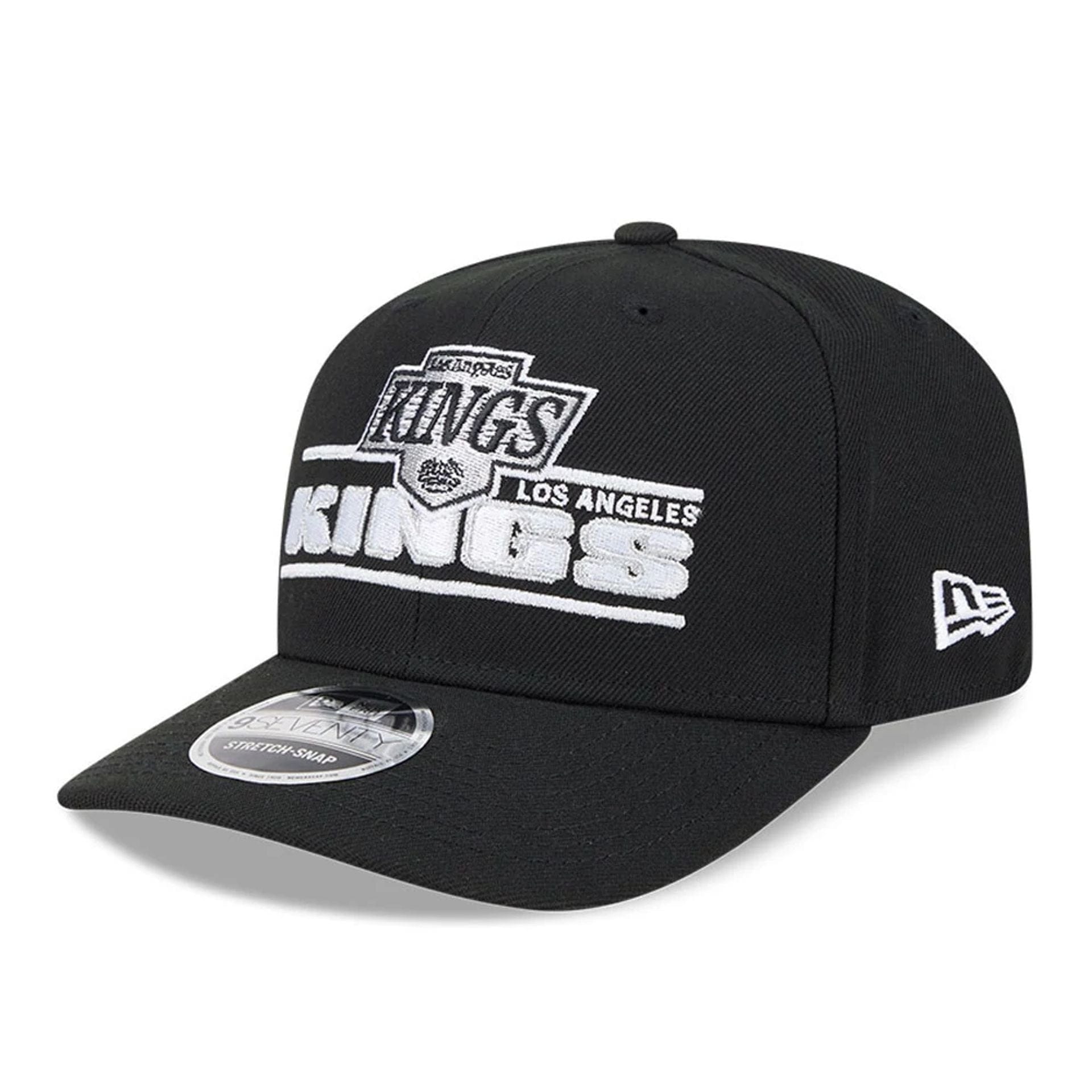 This is a LA Kings NHL Stated Black 9SEVENTY Stretch Snap Adjustable Cap 1