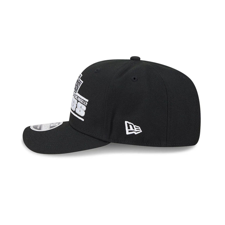 This is a LA Kings NHL Stated Black 9SEVENTY Stretch Snap Adjustable Cap 5