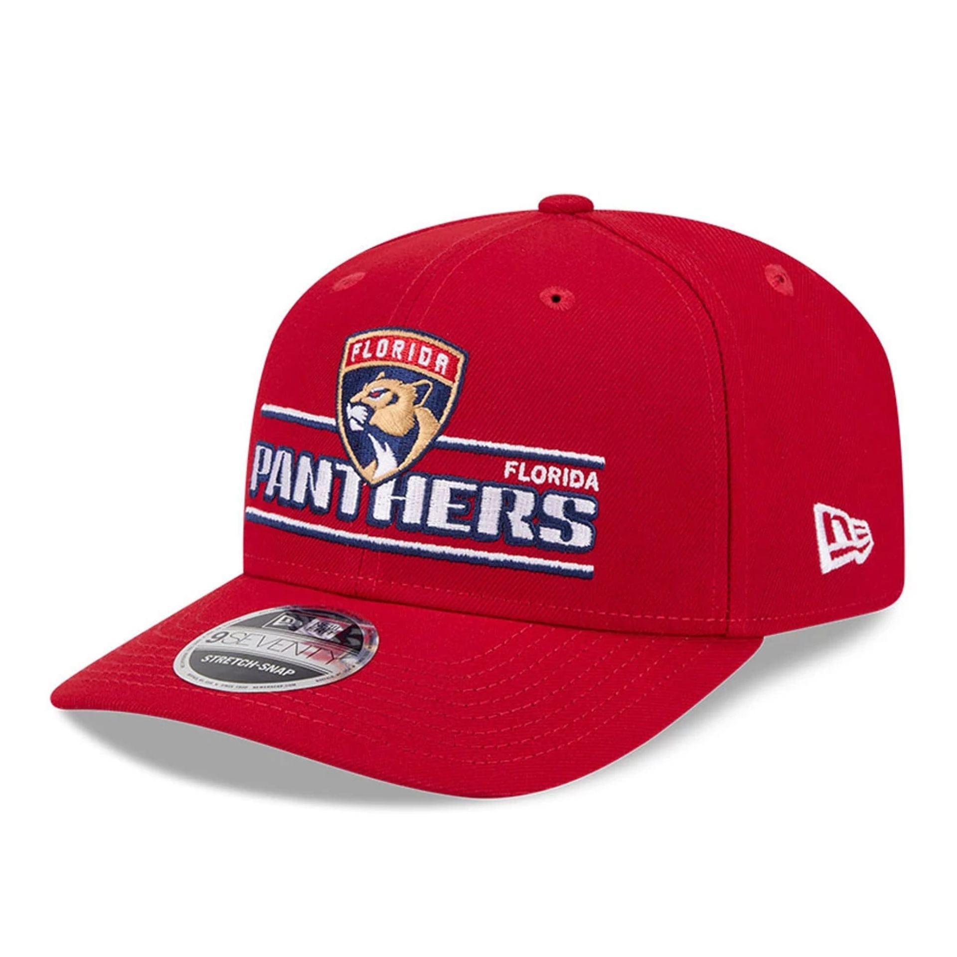 This is a Florida Panthers NHL Stated Red 9SEVENTY Stretch Snap Adjustable Cap 1