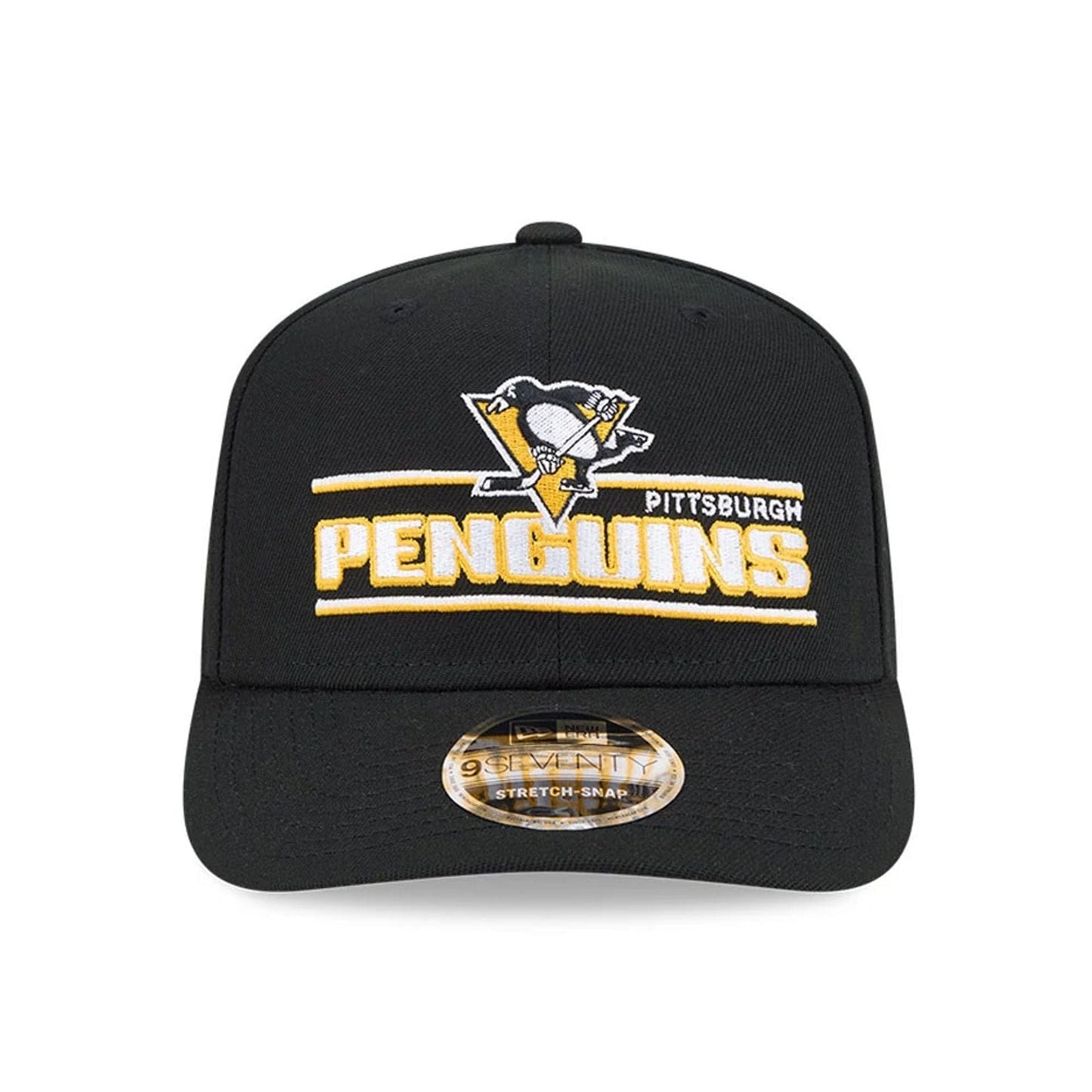 This is a Pittsburgh Penguins NHL Stated Black 9SEVENTY Stretch Snap Adjustable Cap 3