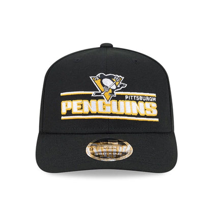 This is a Pittsburgh Penguins NHL Stated Black 9SEVENTY Stretch Snap Adjustable Cap 3