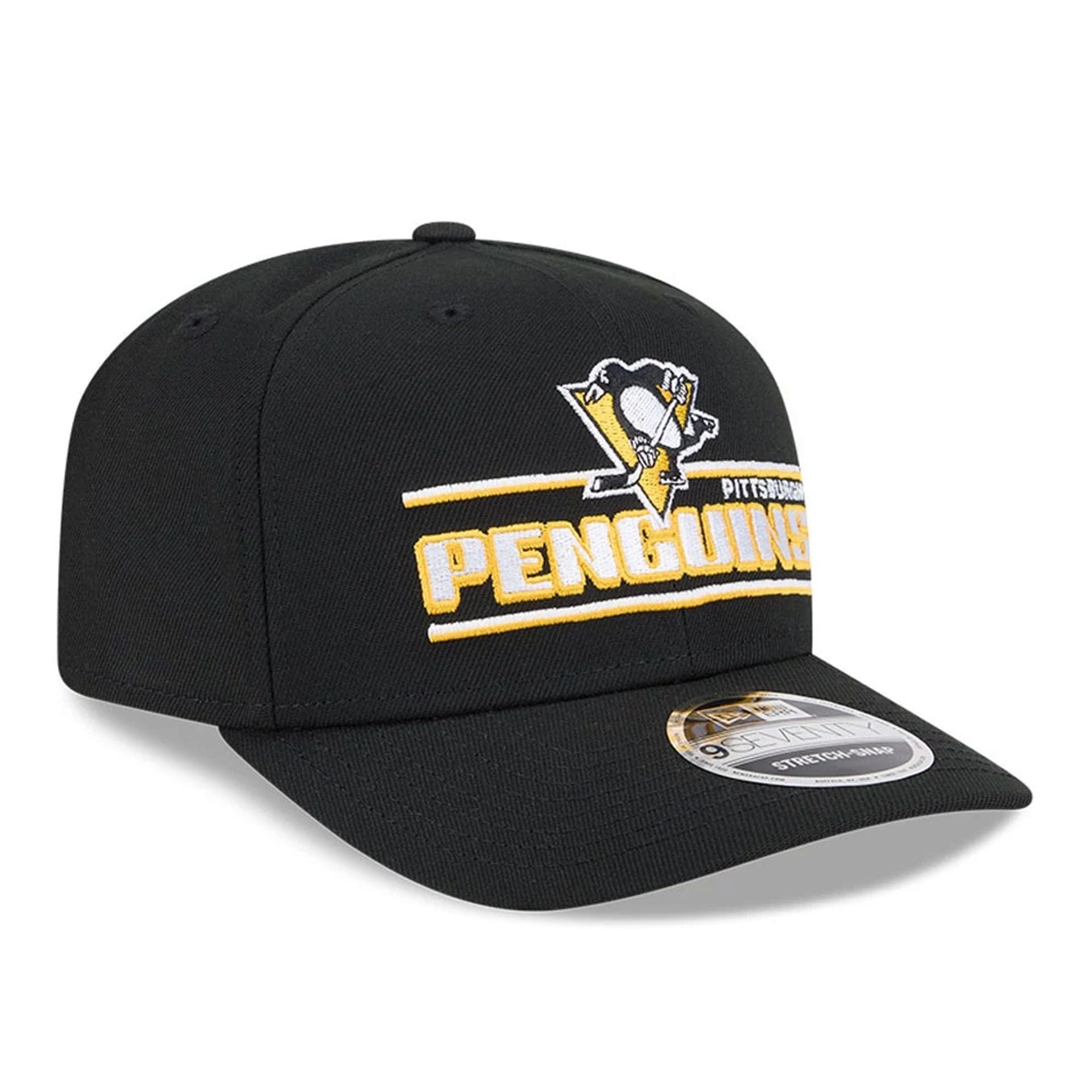 This is a Pittsburgh Penguins NHL Stated Black 9SEVENTY Stretch Snap Adjustable Cap 4
