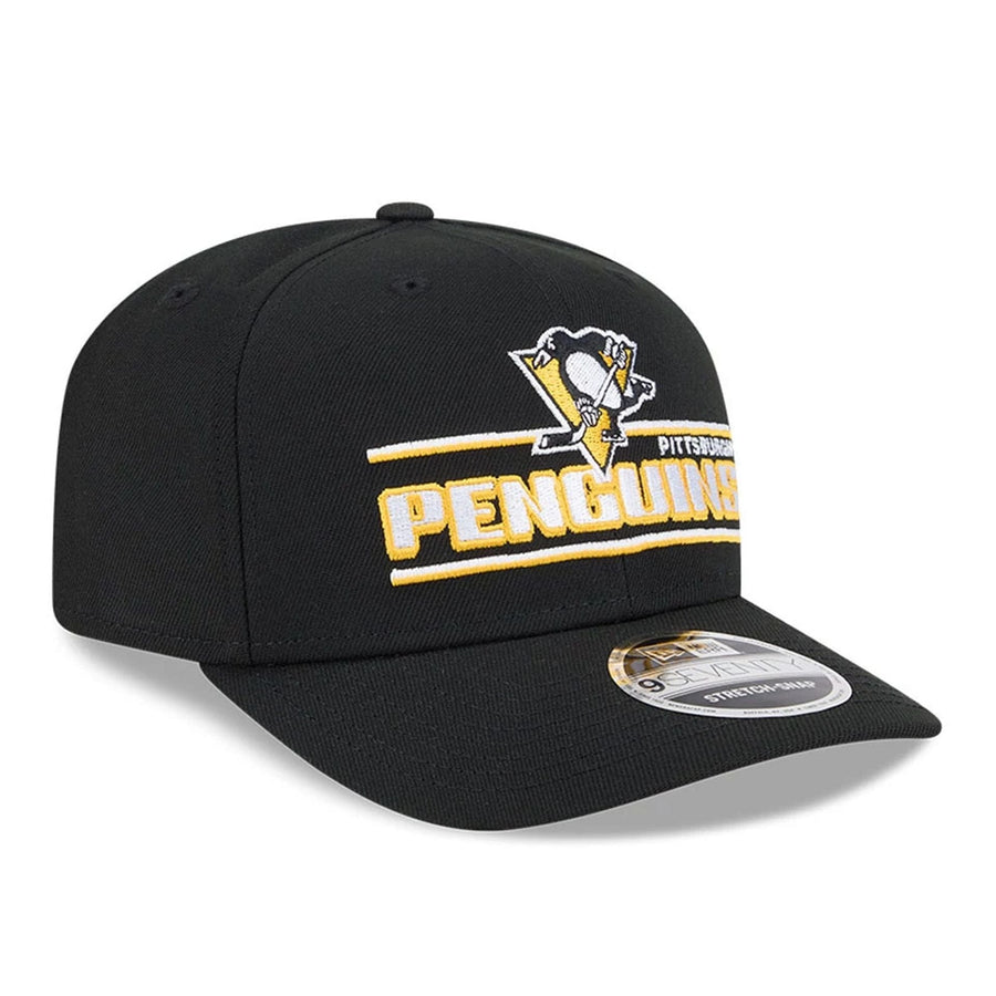 This is a Pittsburgh Penguins NHL Stated Black 9SEVENTY Stretch Snap Adjustable Cap 4