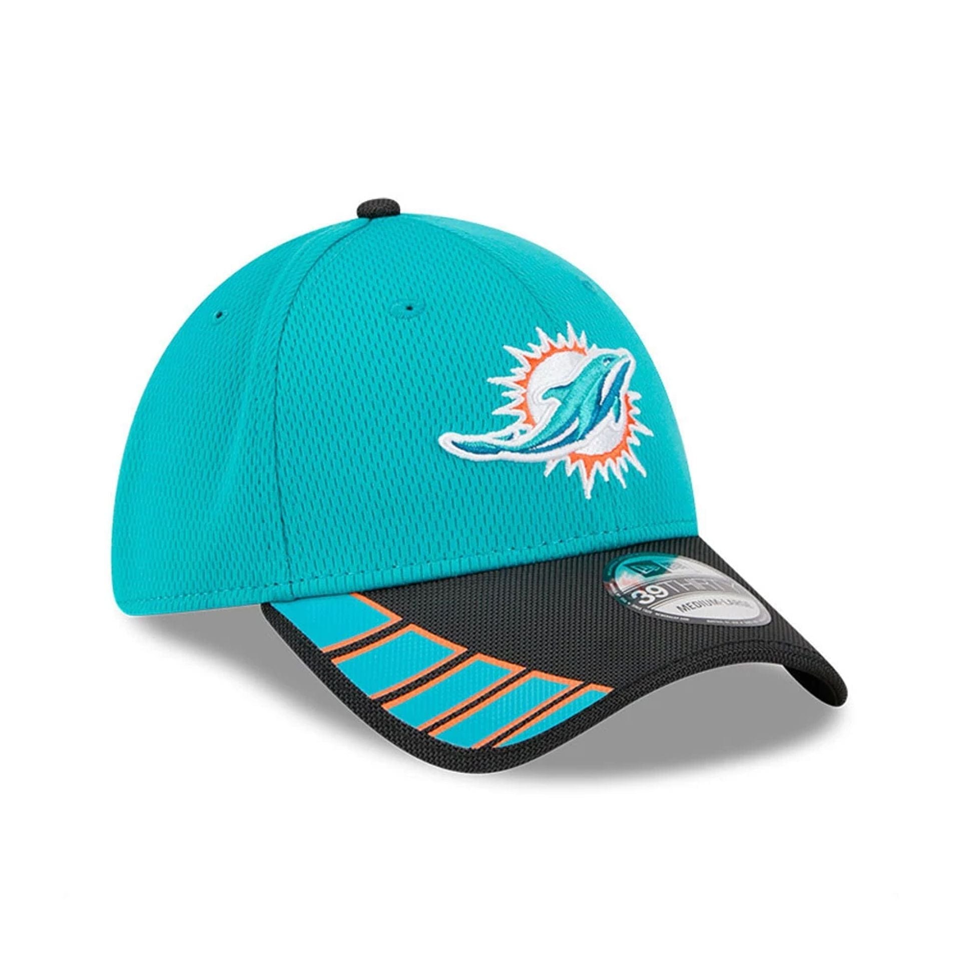 This is a Miami Dolphins NFL Visor Hit Turquoise 39THIRTY Stretch Fit Cap 3