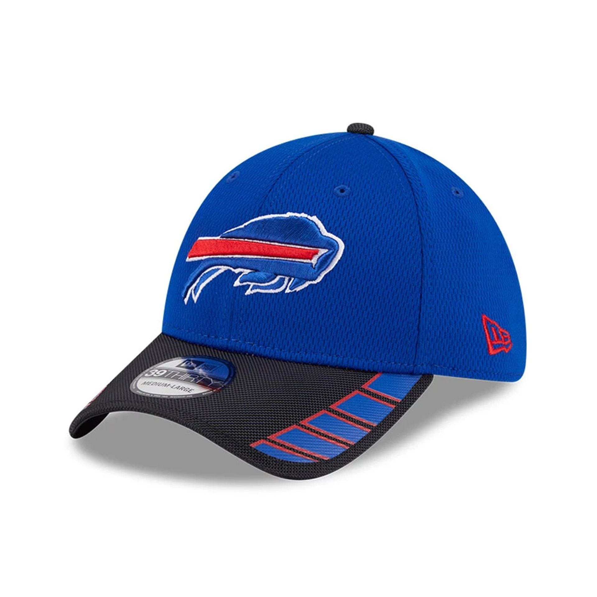 This is a Buffalo Bills NFL Visor Hit Blue 39THIRTY Stretch Fit Cap 1