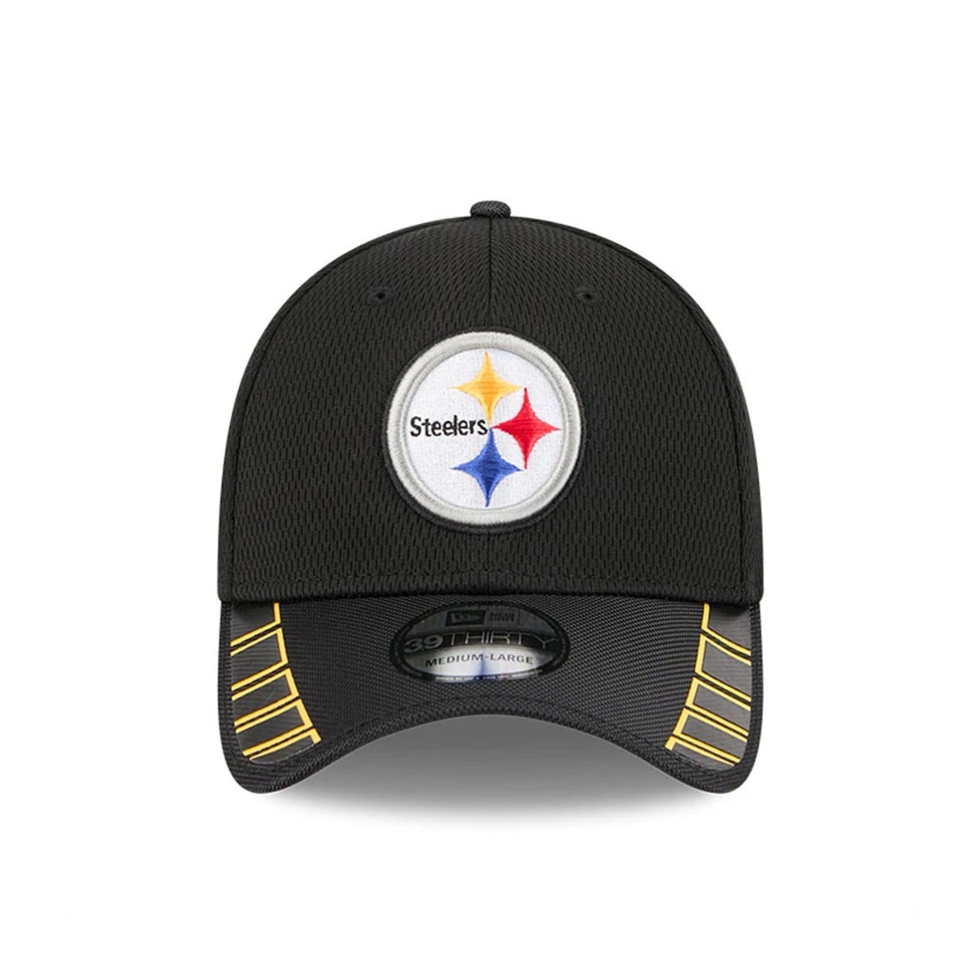 This is a Pittsburgh Steelers NFL Visor Hit Black 39THIRTY Stretch Fit Cap 2