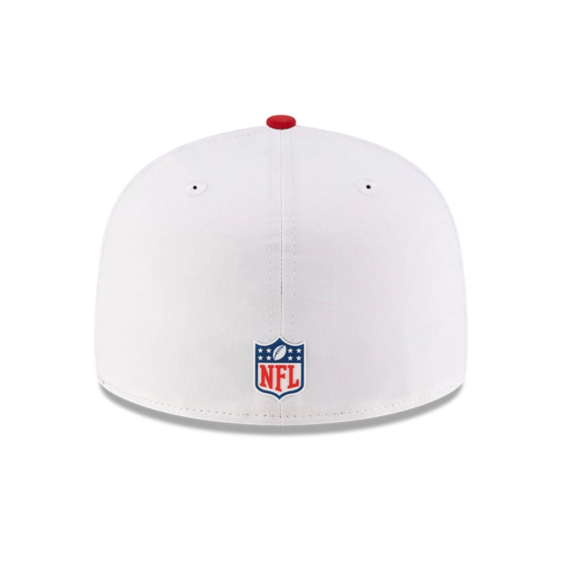 This is a San Francisco 49ers NFL Training 2025 White 59FIFTY Fitted Cap 4