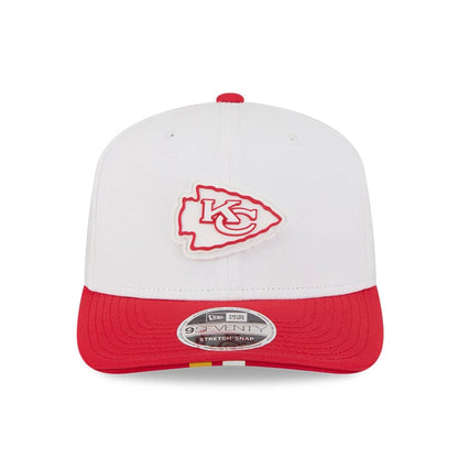 This is a Kansas City Chiefs NFL Training 2025 White 9SEVENTY Stretch Snap Adjustable Cap 2