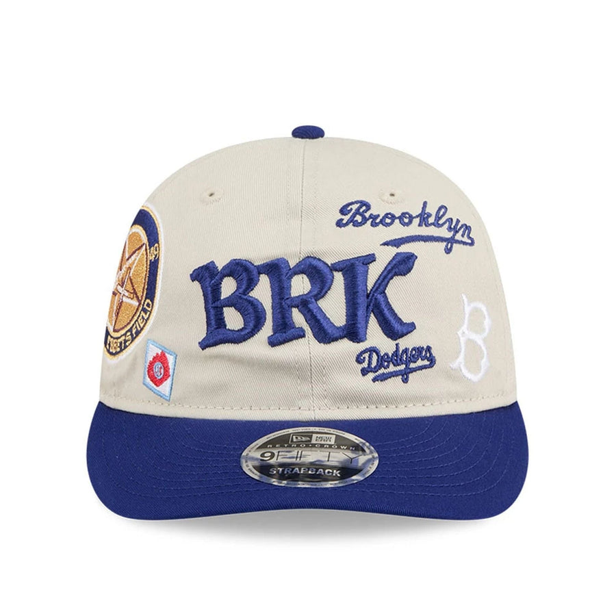 This is a Brooklyn Dodgers MLB Scatter Cream Retro Crown 9FIFTY Adjustable Cap 3