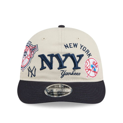 This is a New York Yankees MLB Scatter Cream Retro Crown 9FIFTY Adjustable Cap 3