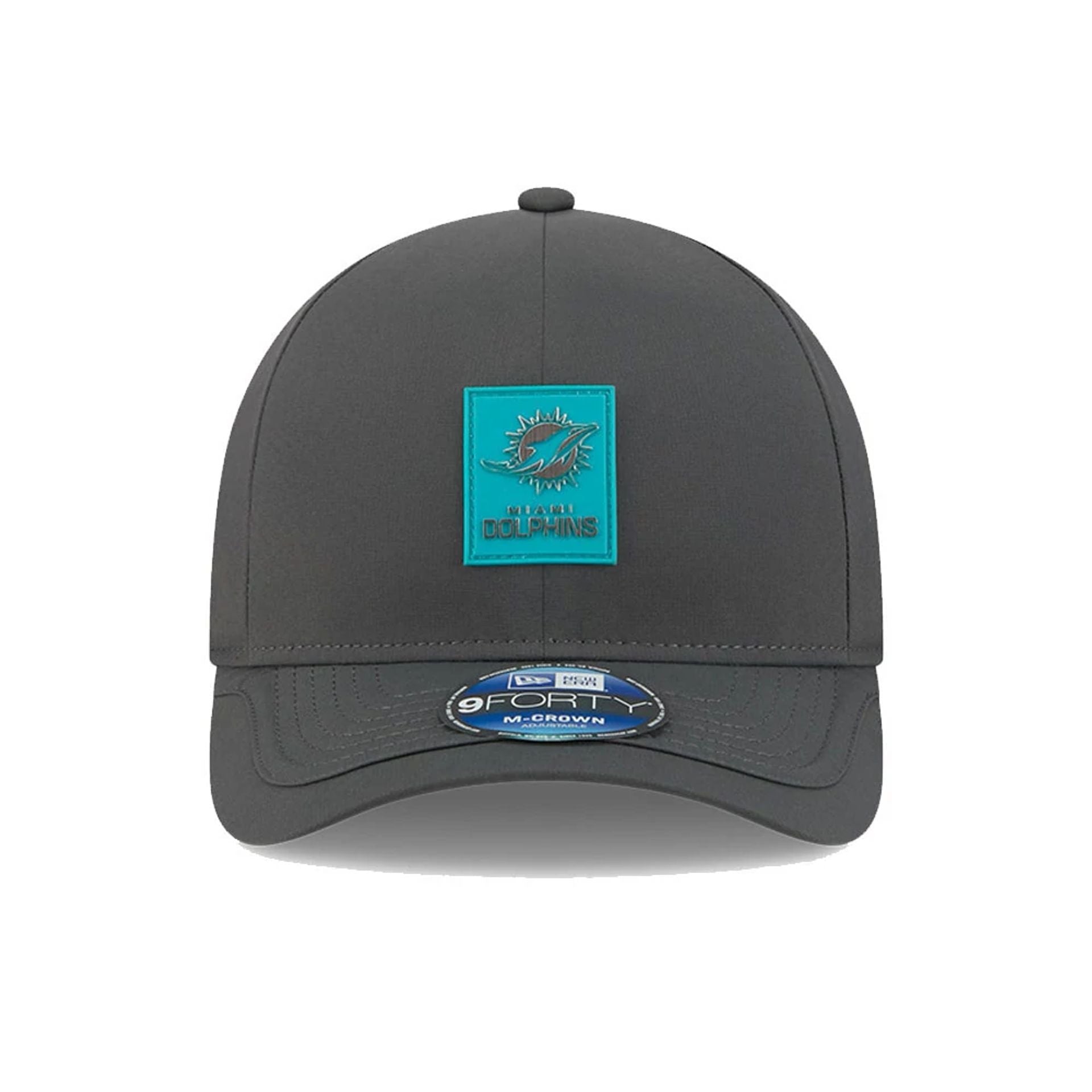 This is a Miami Dolphins NFL Sideline 2025 Charcoal 9FORTY M-Crown Adjustable Cap 3