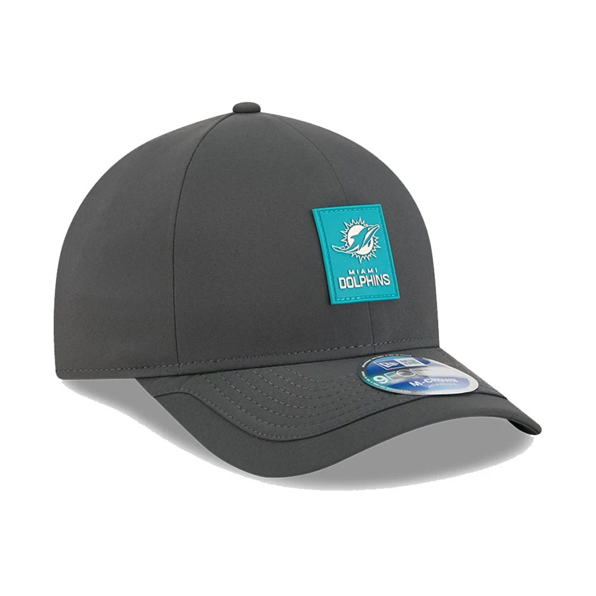 This is a Miami Dolphins NFL Sideline 2025 Charcoal 9FORTY M-Crown Adjustable Cap 4
