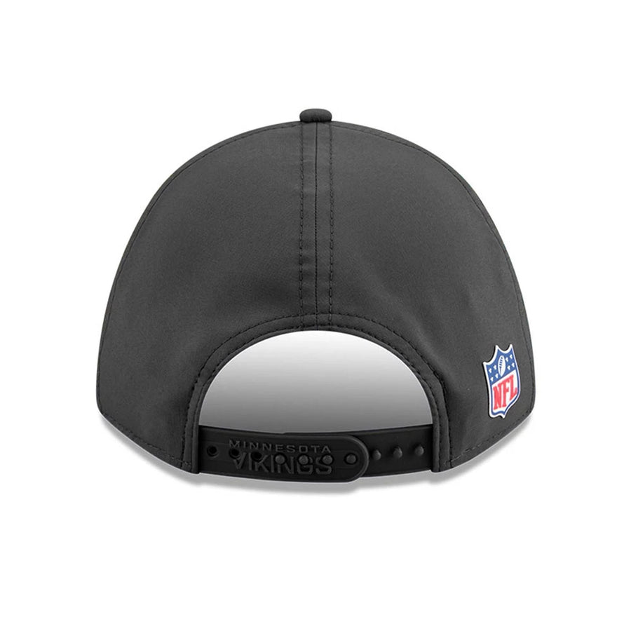 This is a Minnesota Vikings NFL Sideline 2025 Charcoal 9FORTY M-Crown Adjustable Cap 5