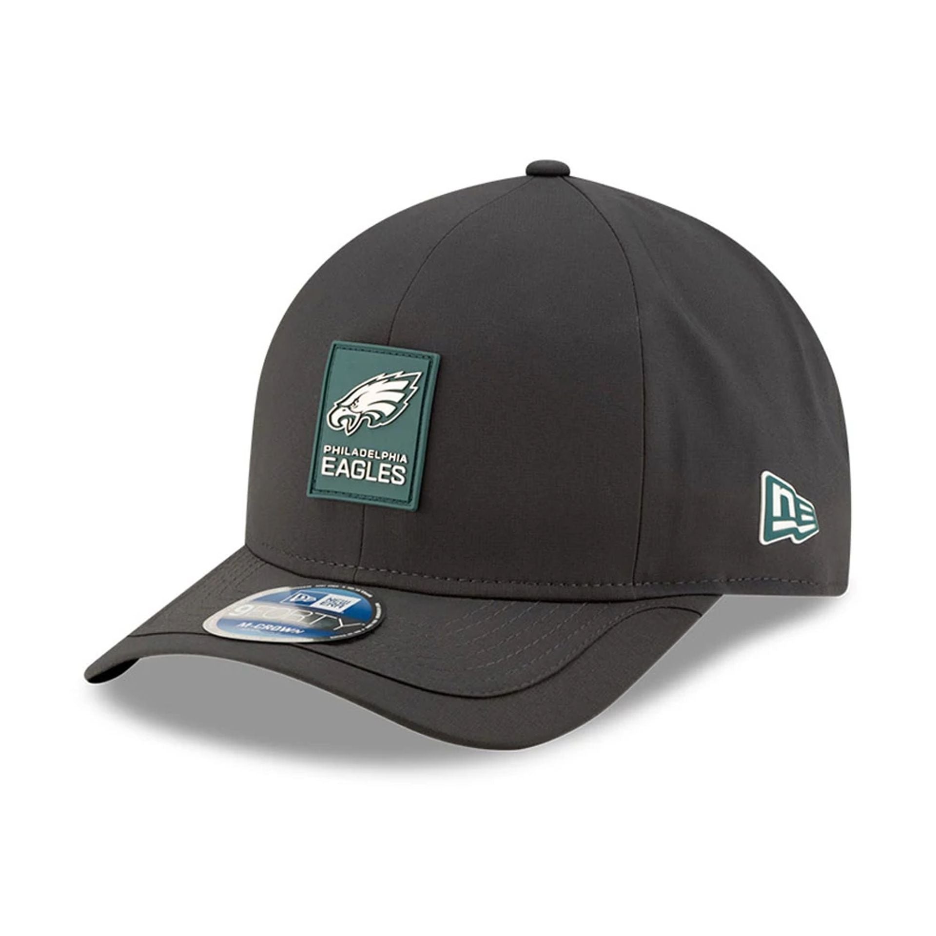 This is a Philadelphia Eagles NFL Sideline 2025 Charcoal 9FORTY M-Crown Adjustable Cap 1