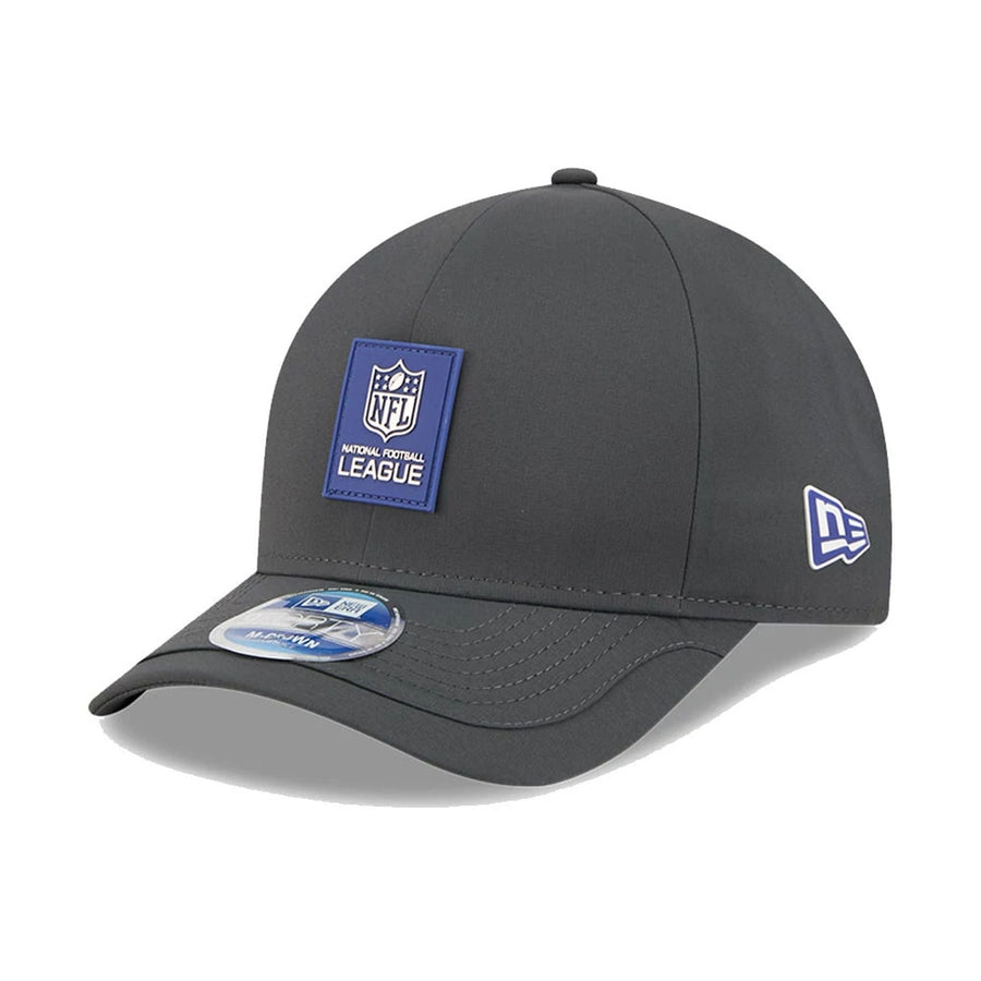 This is a Official Logo NFL Sideline 2025 Charcoal 9FORTY M-Crown Adjustable Cap 1