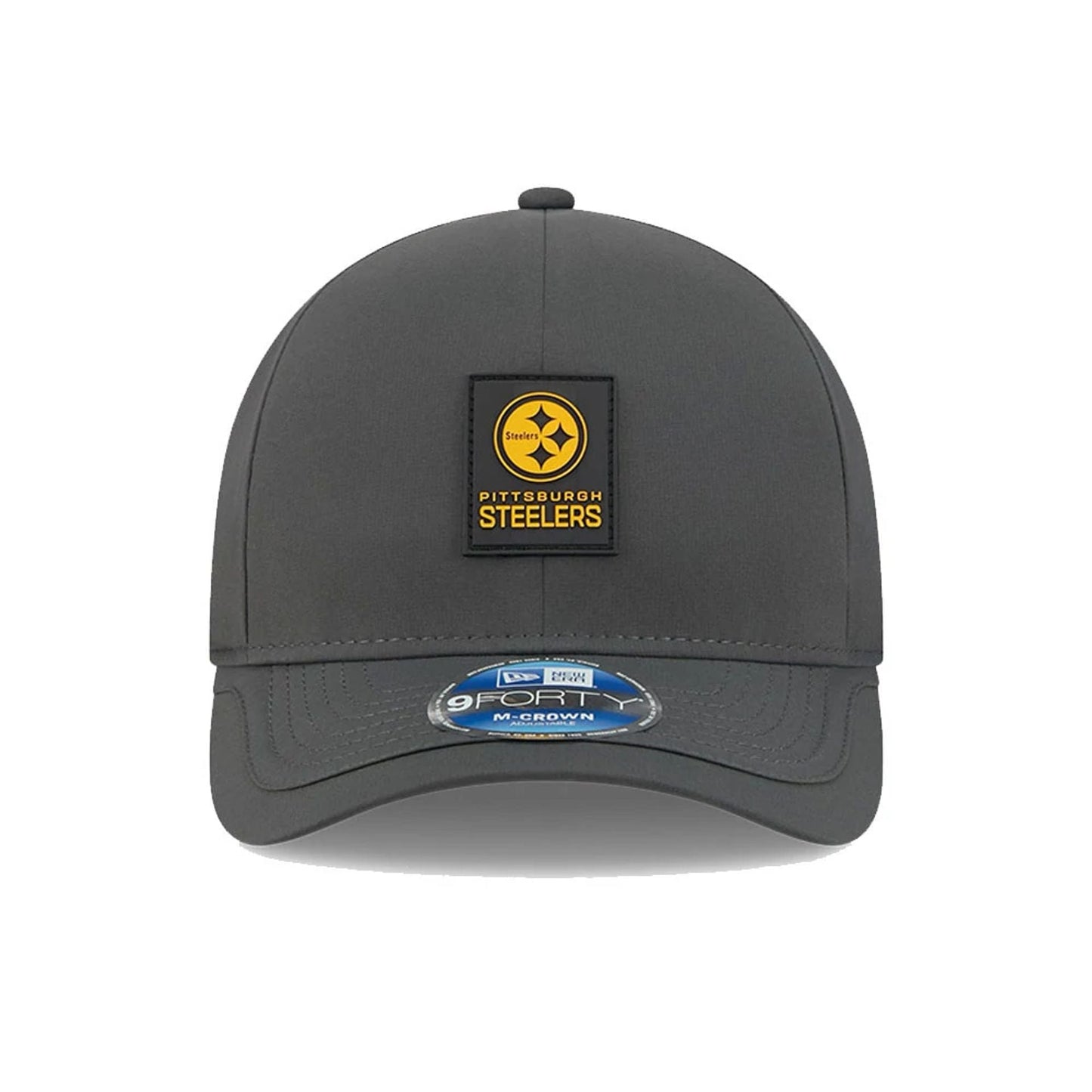 This is a Pittsburgh Steelers NFL Sideline 2025 Charcoal 9FORTY M-Crown Adjustable Cap 3
