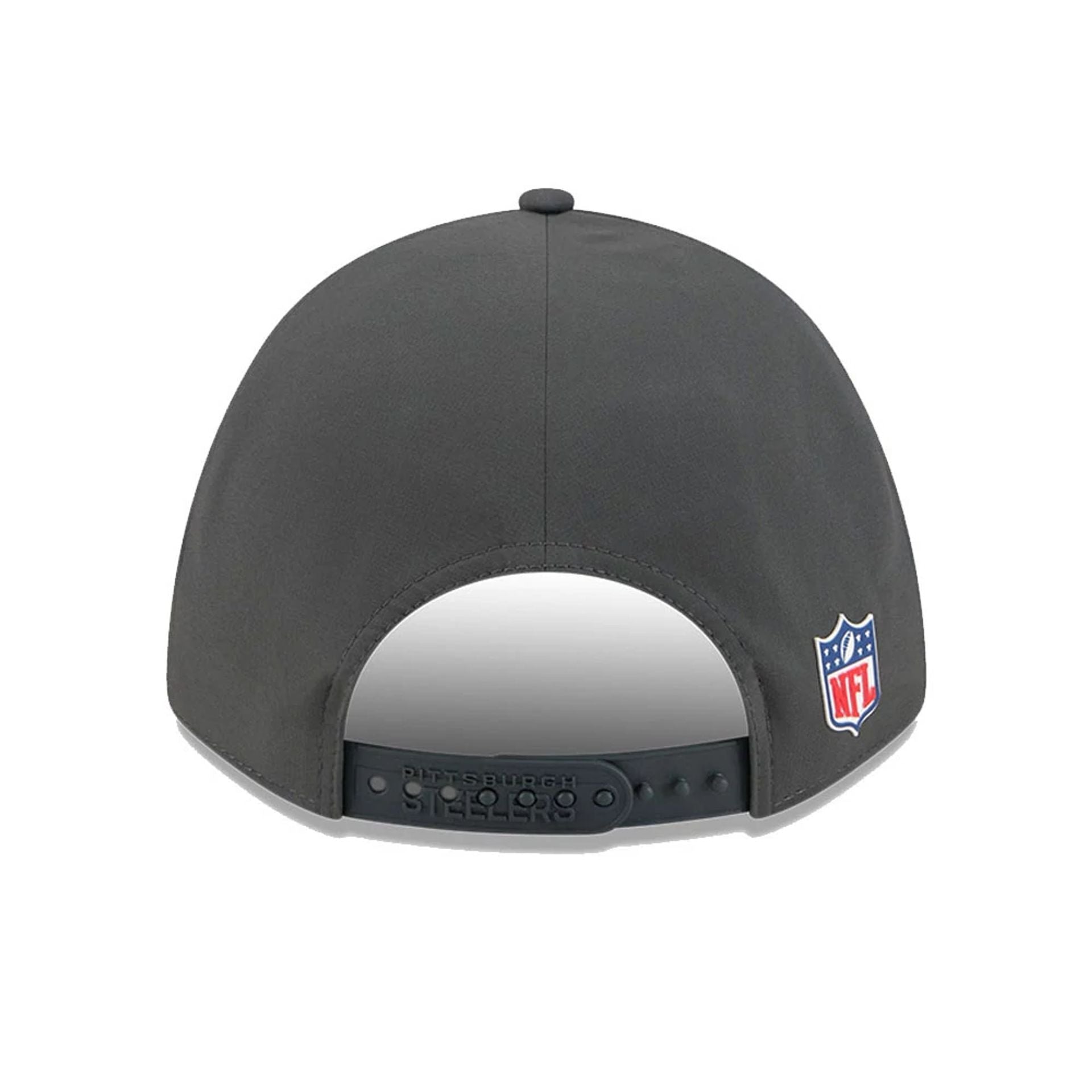 This is a Pittsburgh Steelers NFL Sideline 2025 Charcoal 9FORTY M-Crown Adjustable Cap 7