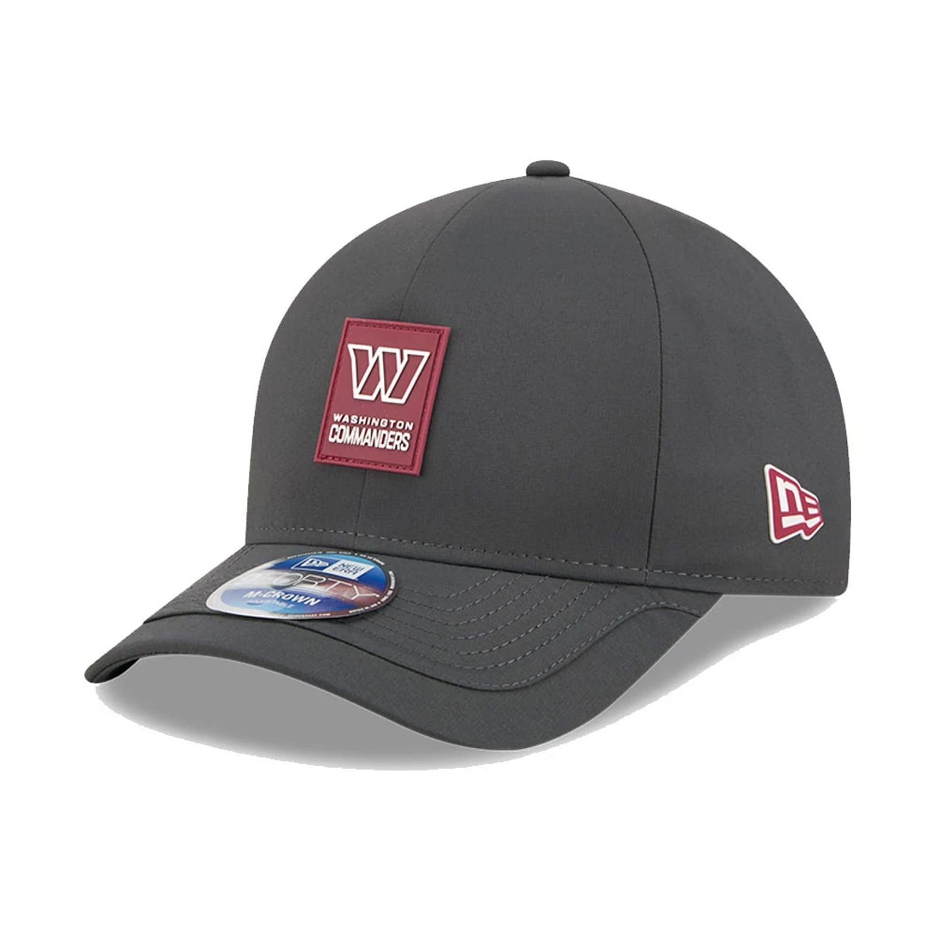 This is a Washington Commanders NFL Sideline 2025 Charcoal 9FORTY M-Crown Adjustable Cap 1