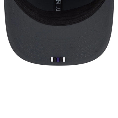 This is a Baltimore Ravens NFL Sideline 2025 Charcoal 9SEVENTY Stretch Snap Adjustable Cap 2