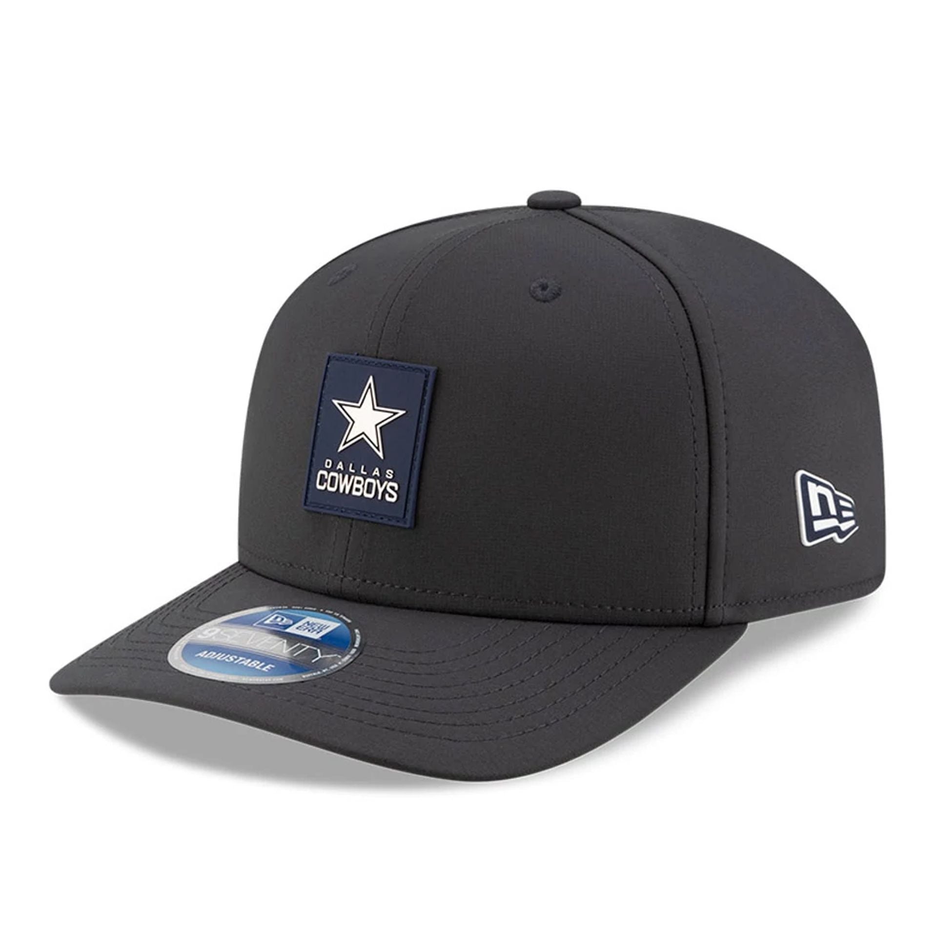 This is a Dallas Cowboys NFL Sideline Charcoal 9SEVENTY Stretch Snap Adjustable Cap 1