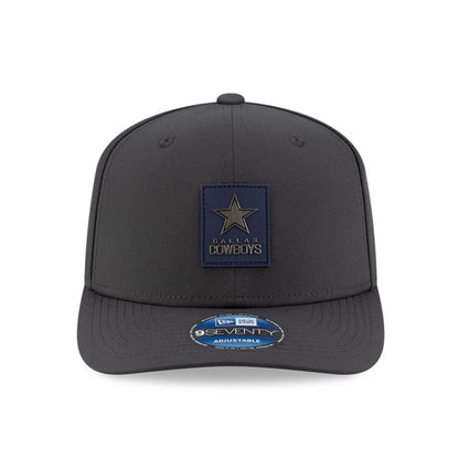 This is a Dallas Cowboys NFL Sideline Charcoal 9SEVENTY Stretch Snap Adjustable Cap 3
