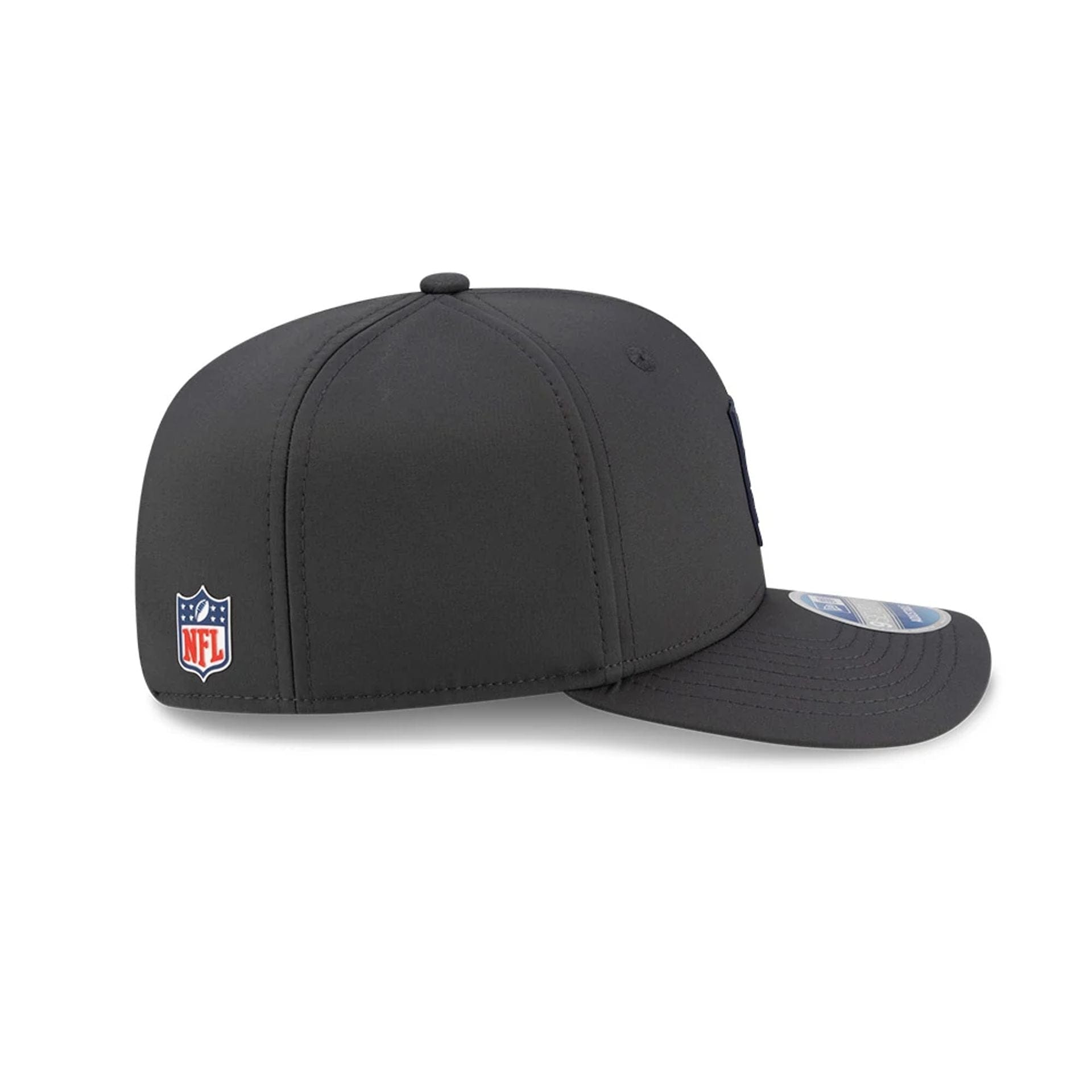 This is a Dallas Cowboys NFL Sideline Charcoal 9SEVENTY Stretch Snap Adjustable Cap 6