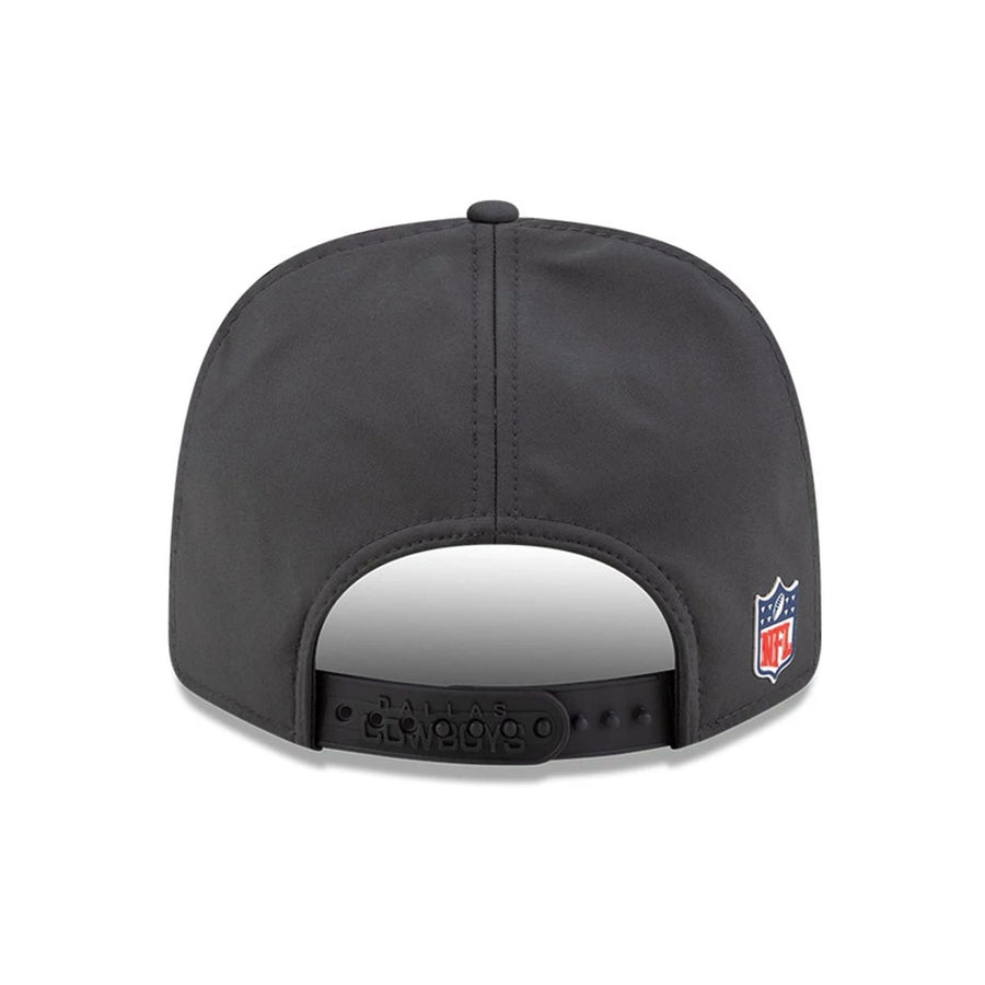 This is a Dallas Cowboys NFL Sideline Charcoal 9SEVENTY Stretch Snap Adjustable Cap 7