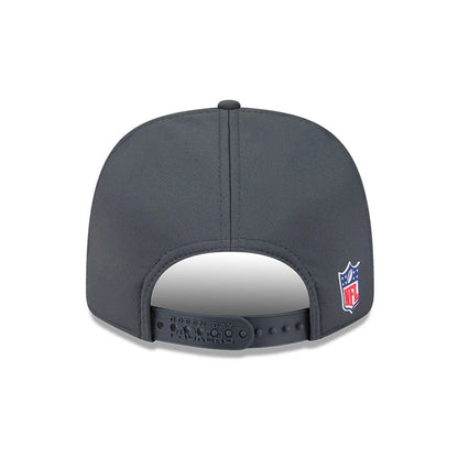 This is a Green Bay Packers NFL Sideline 2025 Charcoal 9SEVENTY Stretch Snap Adjustable Cap 5