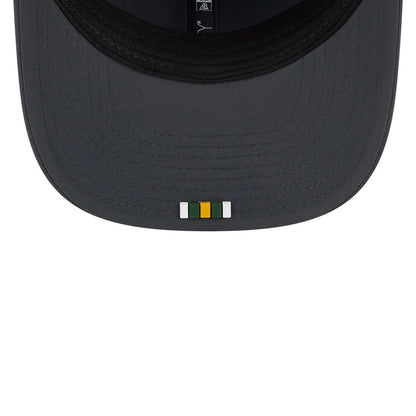 This is a Green Bay Packers NFL Sideline 2025 Charcoal 9SEVENTY Stretch Snap Adjustable Cap 7