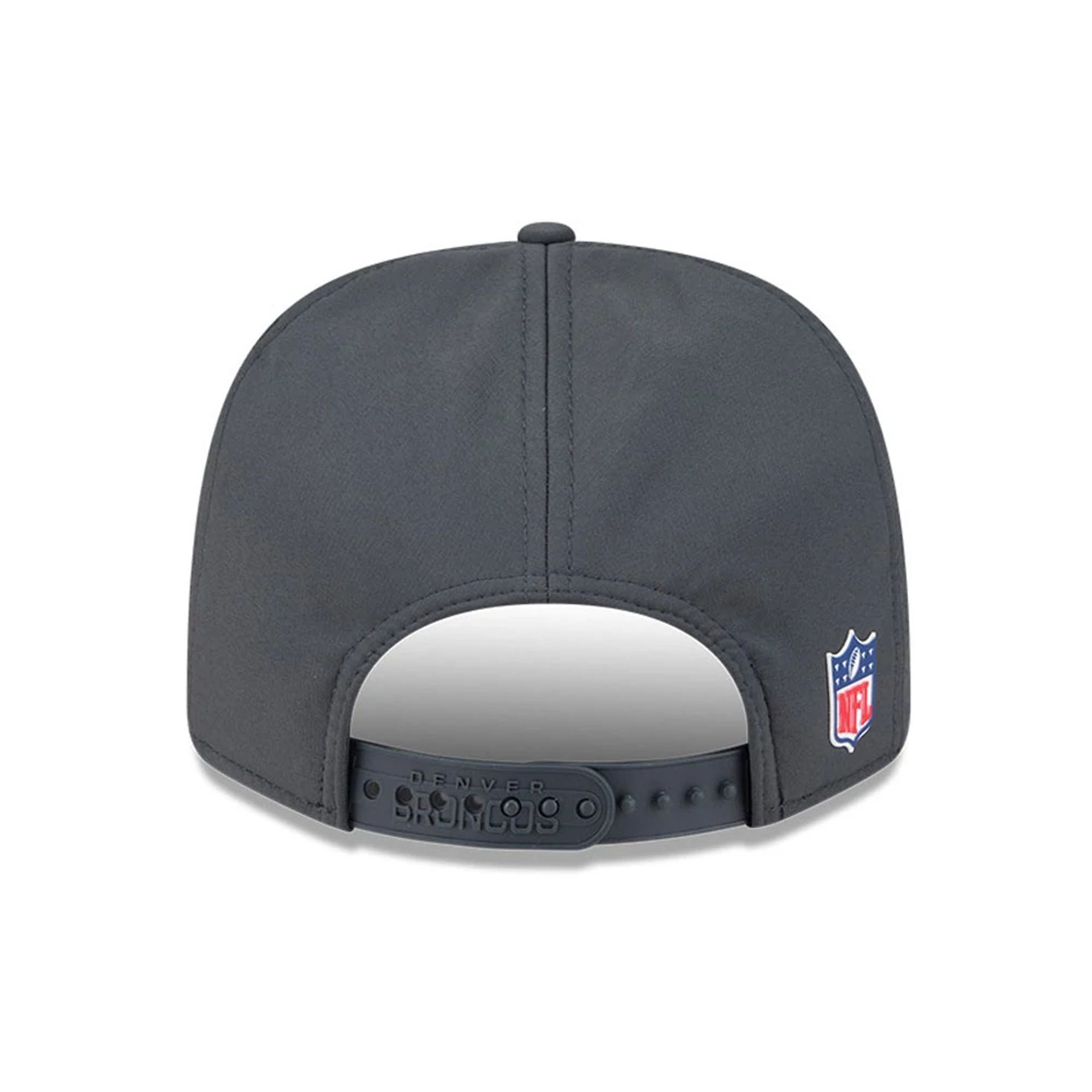 This is a Denver Broncos NFL Sideline 2025 Charcoal 9SEVENTY Stretch Snap Adjustable Cap 7