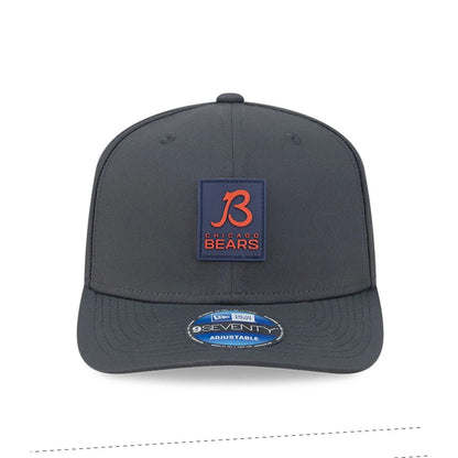 This is a Chicago Bears NFL Sideline Charcoal 9SEVENTY Stretch Snap Adjustable Cap 8