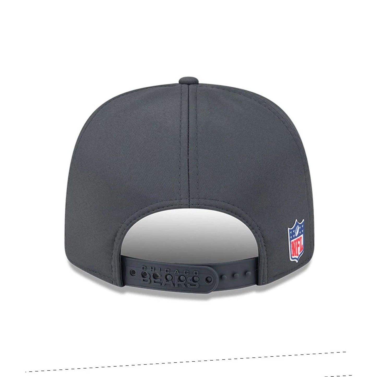 This is a Chicago Bears NFL Sideline Charcoal 9SEVENTY Stretch Snap Adjustable Cap 9