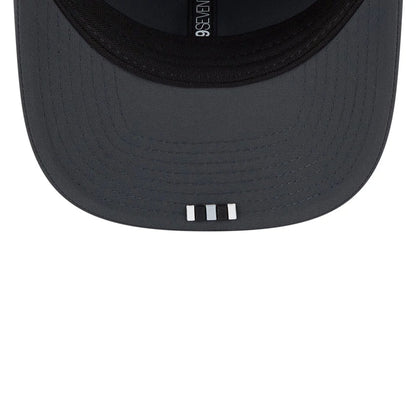 This is a Las Vegas Raiders NFL Sideline 2025 Charcoal 9SEVENTY Stretch Snap Adjustable Cap 2