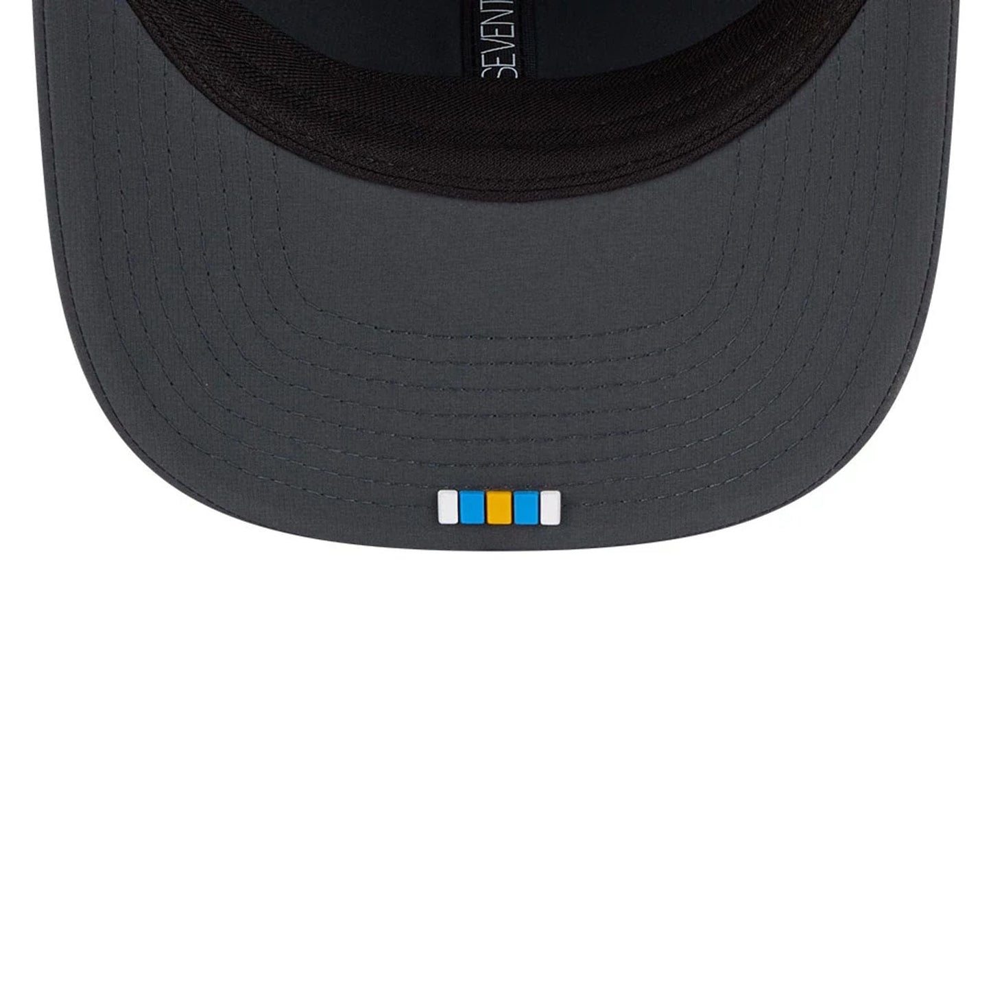 This is a LA Chargers NFL Sideline 2025 Charcoal 9SEVENTY Stretch Snap Adjustable Cap 2