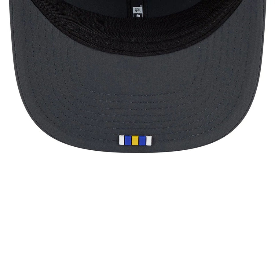 This is a LA Rams NFL Sideline 2025 Charcoal 9SEVENTY Stretch Snap Adjustable Cap 2
