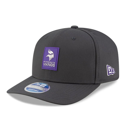 This is a Minnesota Vikings NFL Sideline 2025 Charcoal 9SEVENTY Stretch Snap Adjustable Cap 1