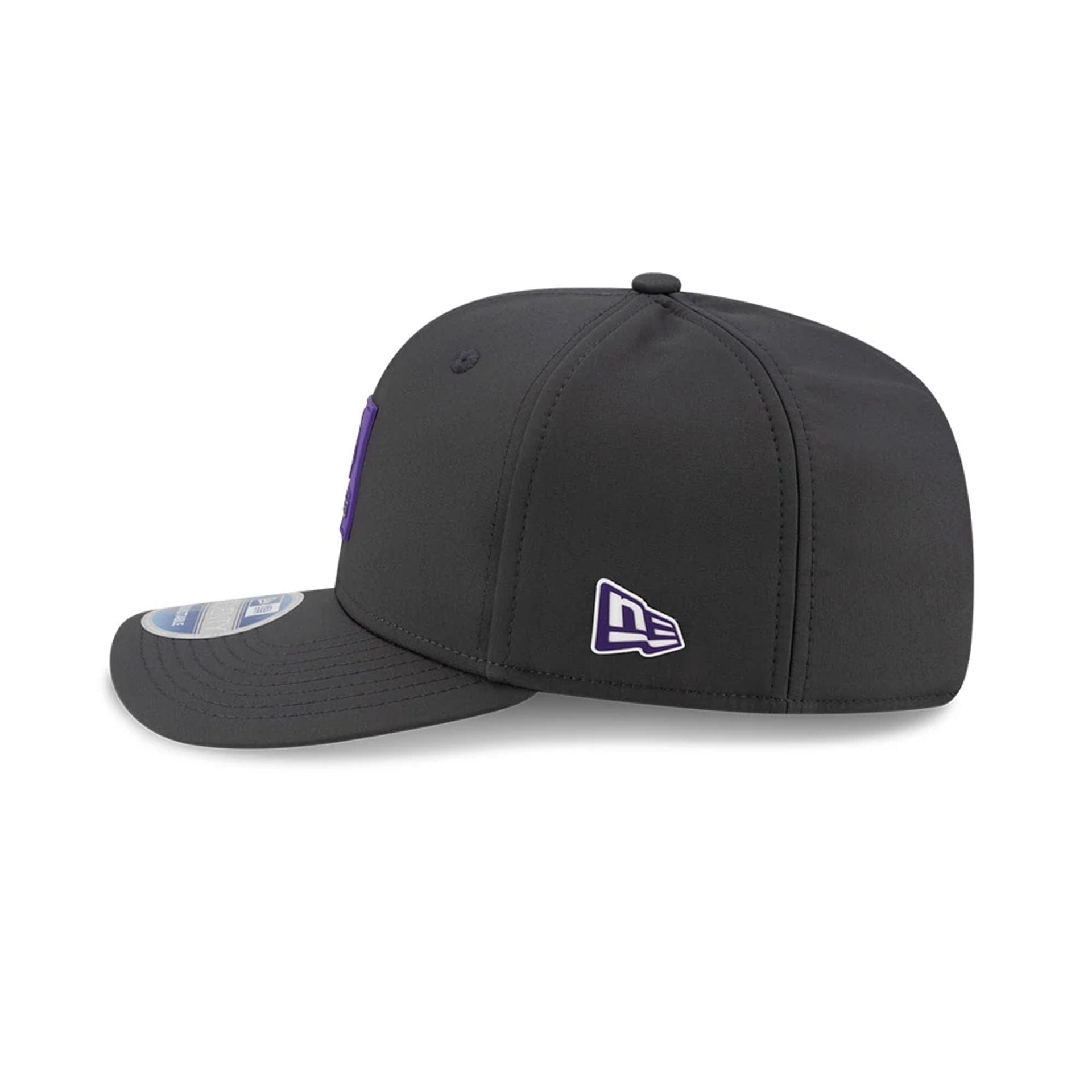 This is a Minnesota Vikings NFL Sideline 2025 Charcoal 9SEVENTY Stretch Snap Adjustable Cap 5