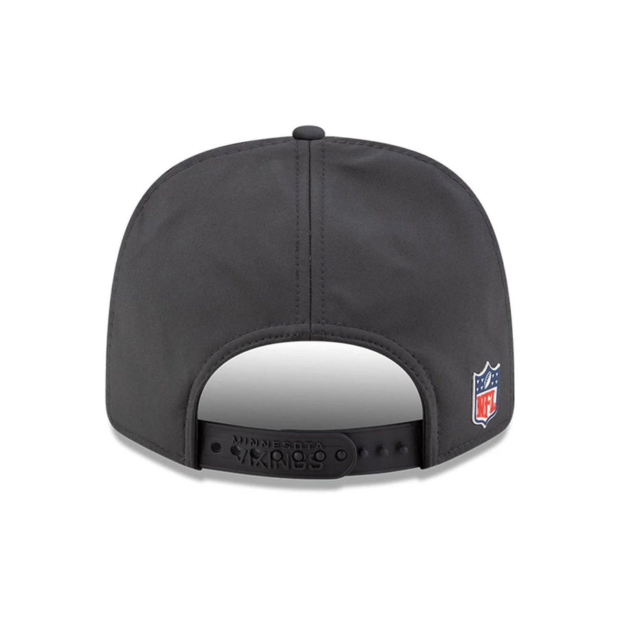 This is a Minnesota Vikings NFL Sideline 2025 Charcoal 9SEVENTY Stretch Snap Adjustable Cap 7