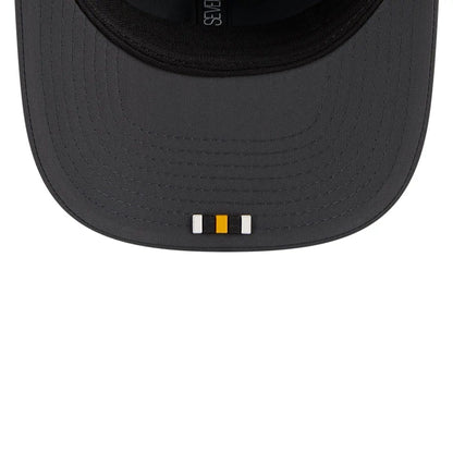 This is a Pittsburgh Steelers NFL Sideline 2025 Charcoal 9SEVENTY Stretch Snap Adjustable Cap 2