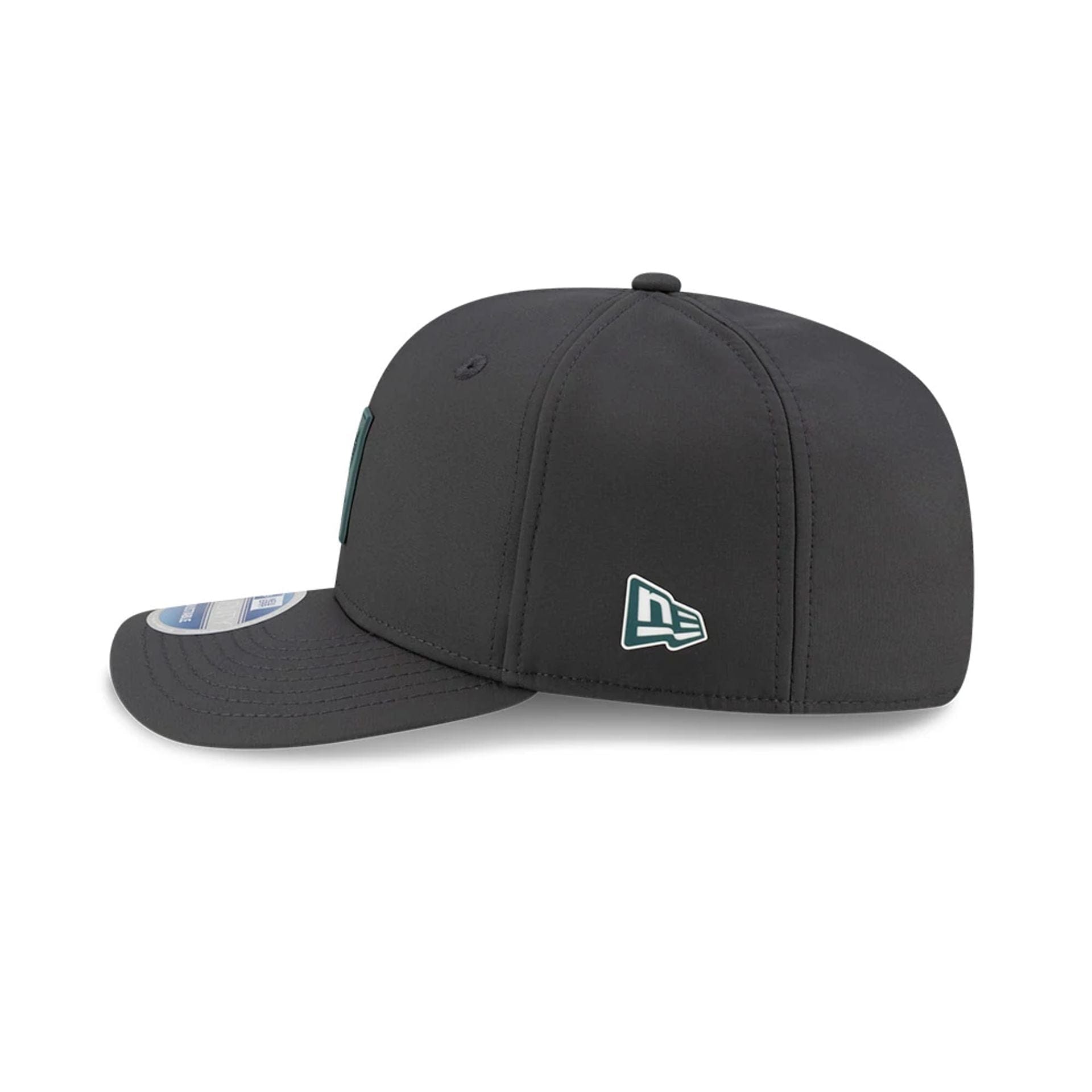 This is a Philadelphia Eagles NFL Sideline 2025 Charcoal 9SEVENTY Stretch Snap Adjustable Cap 5