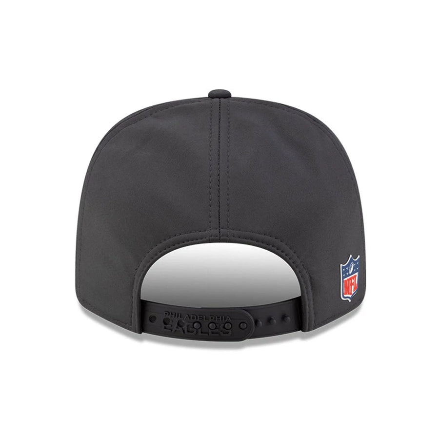 This is a Philadelphia Eagles NFL Sideline 2025 Charcoal 9SEVENTY Stretch Snap Adjustable Cap 7