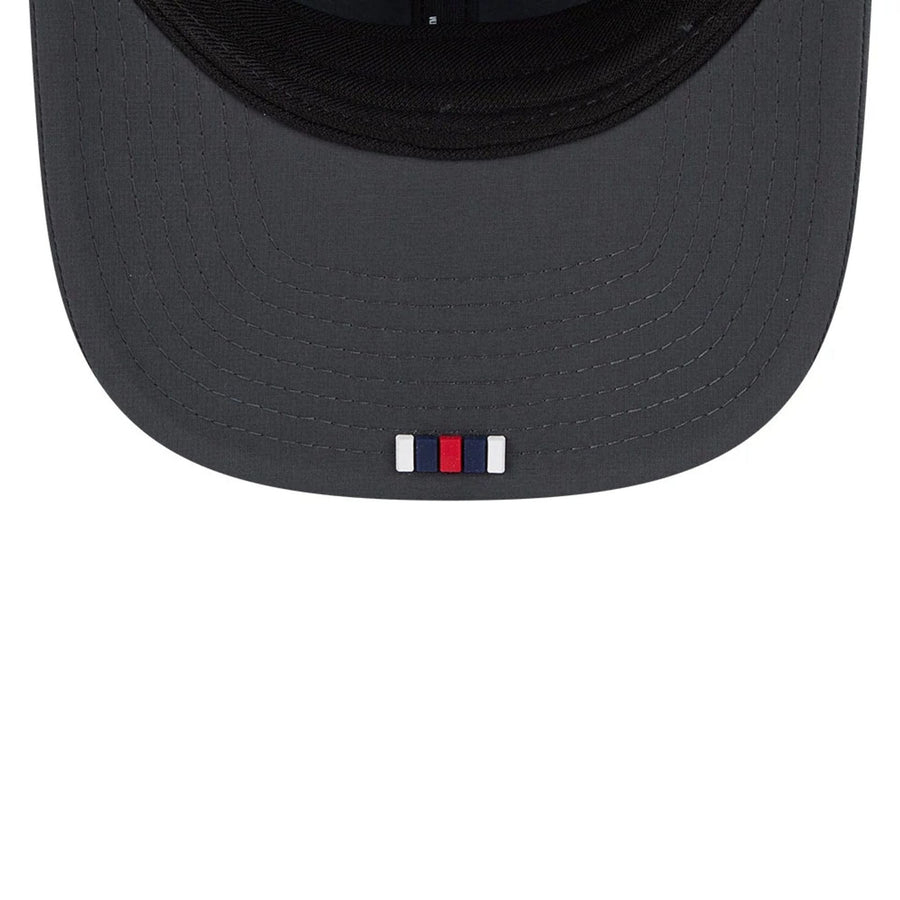 This is a New England Patriots NFL Sideline 2025 Charcoal 9SEVENTY Stretch Snap Adjustable Cap 2