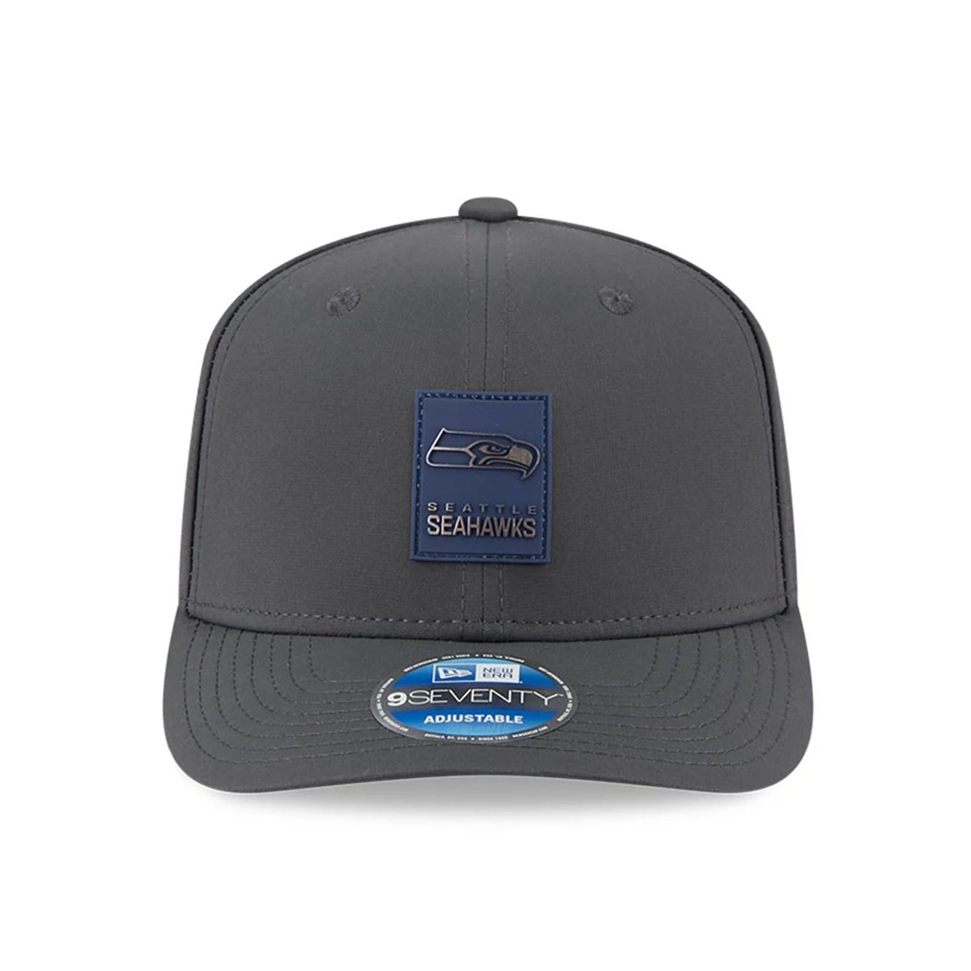 This is a Seattle Seahawks NFL Sideline 2025 Charcoal 9SEVENTY Stretch Snap Adjustable Cap 3