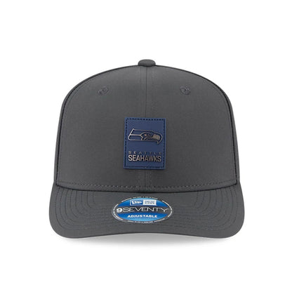 This is a Seattle Seahawks NFL Sideline 2025 Charcoal 9SEVENTY Stretch Snap Adjustable Cap 3