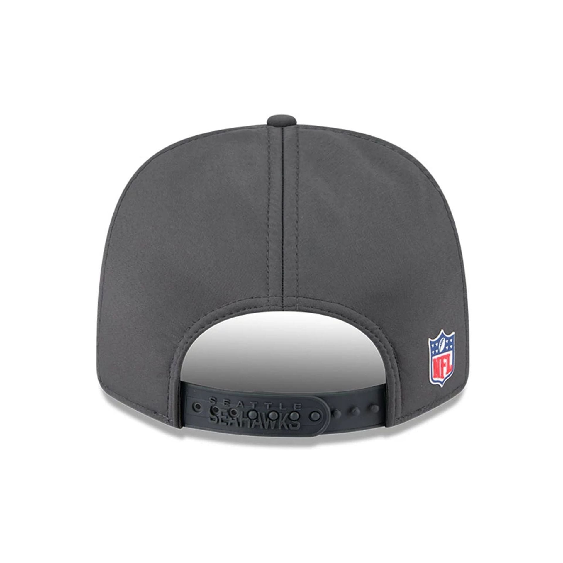 This is a Seattle Seahawks NFL Sideline 2025 Charcoal 9SEVENTY Stretch Snap Adjustable Cap 7